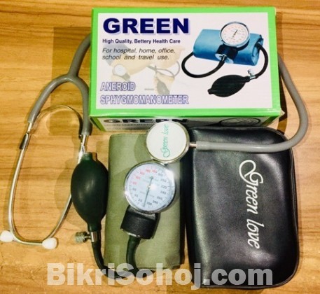 Green Blood Pressure Machine with Stethoscope